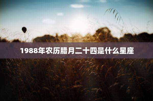 1988年农历腊月二十四是什么星座