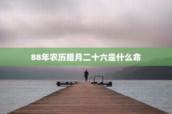 88年农历腊月二十六是什么命