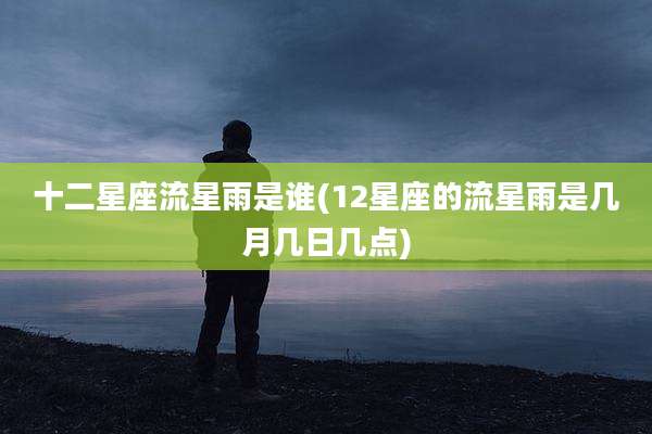 十二星座流星雨是谁(12星座的流星雨是几月几日几点)
