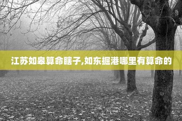 江苏如皋算命瞎子,如东掘港哪里有算命的