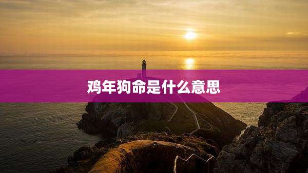 鸡年狗命是什么意思