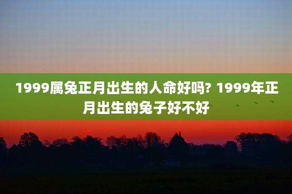 1999属兔正月出生的人命好吗? 1999年正月出生的兔子好不好