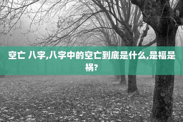 空亡 八字,八字中的空亡到底是什么,是福是祸?