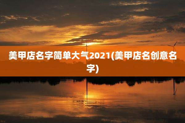 美甲店名字简单大气2021(美甲店名创意名字)
