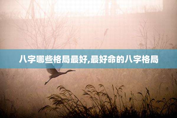 八字哪些格局最好,最好命的八字格局