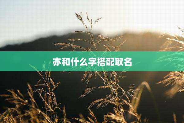 亦和什么字搭配取名