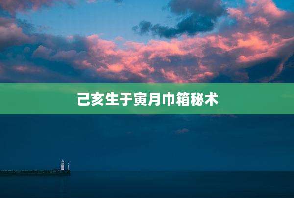 己亥生于寅月巾箱秘术