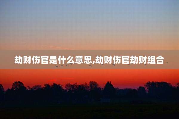劫财伤官是什么意思,劫财伤官劫财组合
