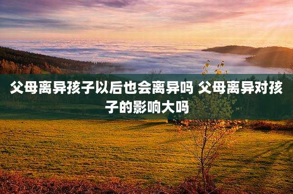 父母离异孩子以后也会离异吗 父母离异对孩子的影响大吗