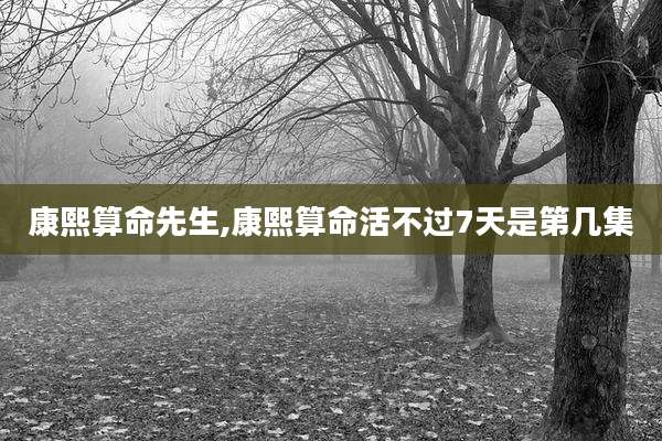 康熙算命先生,康熙算命活不过7天是第几集