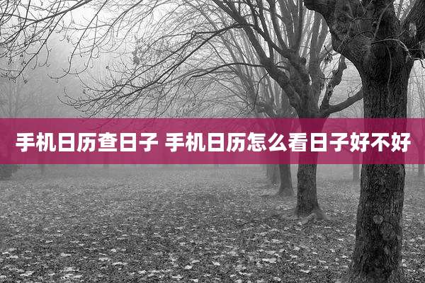 手机日历查日子 手机日历怎么看日子好不好