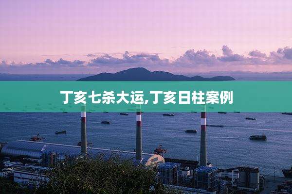 丁亥七杀大运,丁亥日柱案例