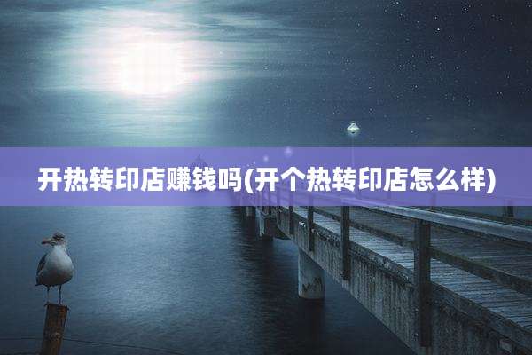 开热转印店赚钱吗(开个热转印店怎么样)
