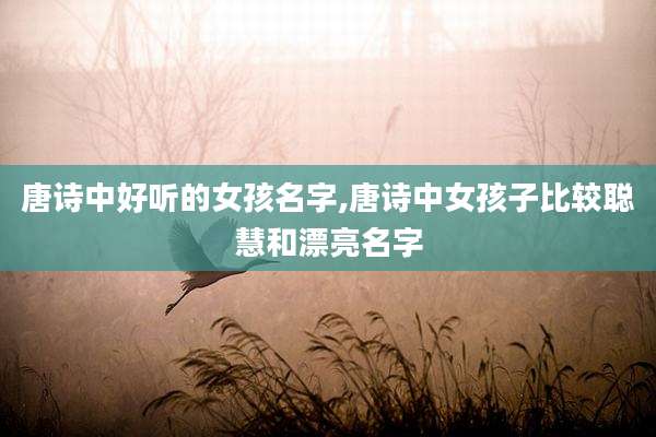 唐诗中好听的女孩名字,唐诗中女孩子比较聪慧和漂亮名字