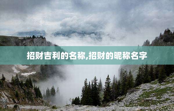 招财吉利的名称,招财的昵称名字