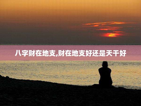 八字财在地支,财在地支好还是天干好