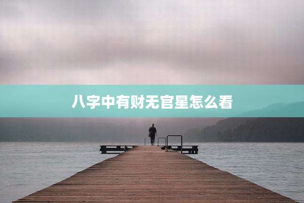八字中有财无官星怎么看