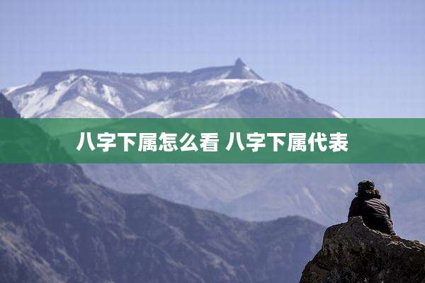 八字下属怎么看 八字下属代表
