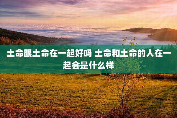 土命跟土命在一起好吗 土命和土命的人在一起会是什么样