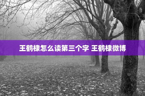 王鹤棣怎么读第三个字 王鹤棣微博