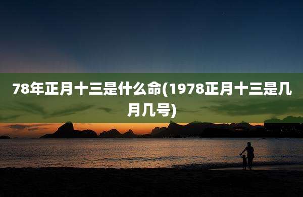 78年正月十三是什么命(1978正月十三是几月几号)