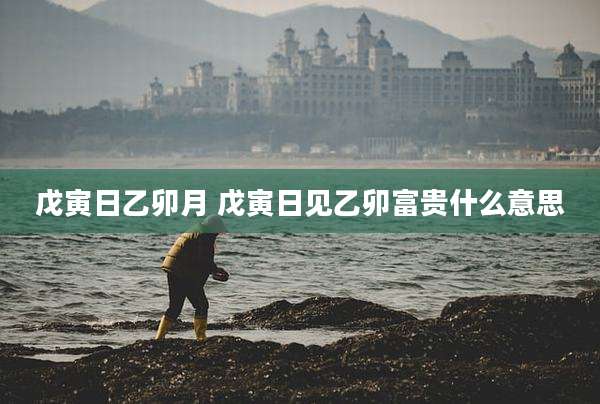 戊寅日乙卯月 戊寅日见乙卯富贵什么意思