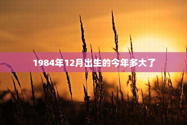 1984年12月出生的今年多大了