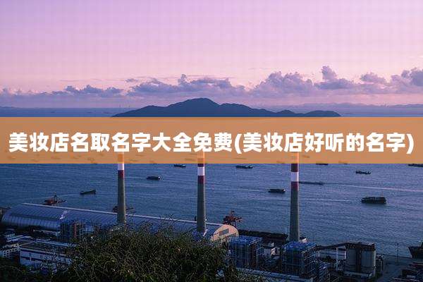 美妆店名取名字大全免费(美妆店好听的名字)