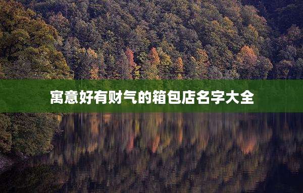 寓意好有财气的箱包店名字大全