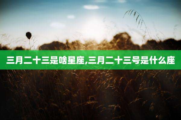 三月二十三是啥星座,三月二十三号是什么座