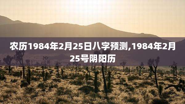 农历1984年2月25日八字预测,1984年2月25号阴阳历