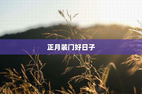 正月装门好日子