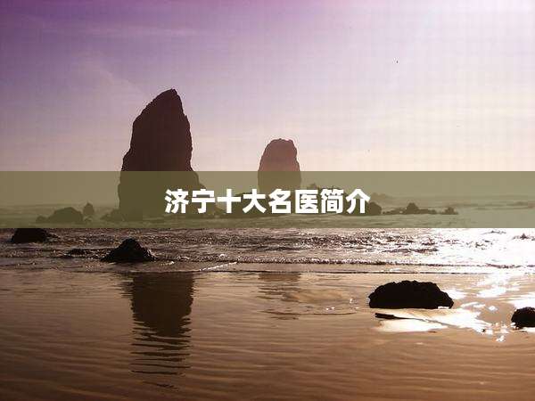 济宁十大名医简介