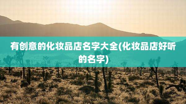 有创意的化妆品店名字大全(化妆品店好听的名字)