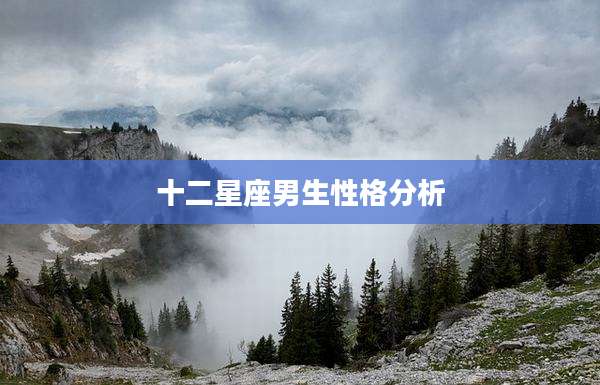 十二星座男生性格分析