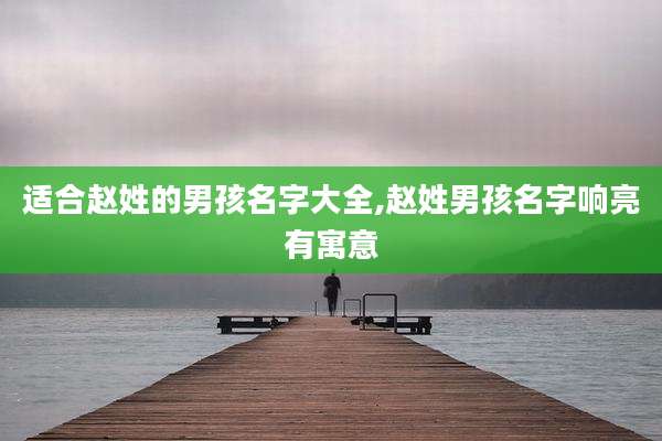 适合赵姓的男孩名字大全,赵姓男孩名字响亮有寓意