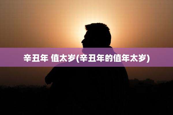 辛丑年 值太岁(辛丑年的值年太岁)