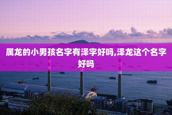 属龙的小男孩名字有泽字好吗,泽龙这个名字好吗