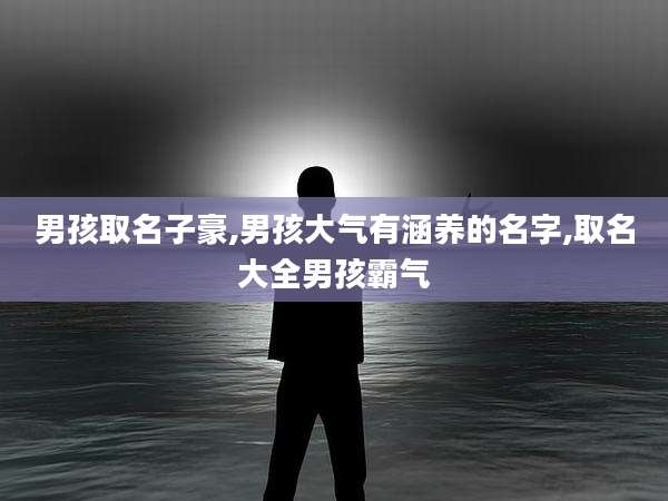 男孩取名子豪,男孩大气有涵养的名字,取名大全男孩霸气