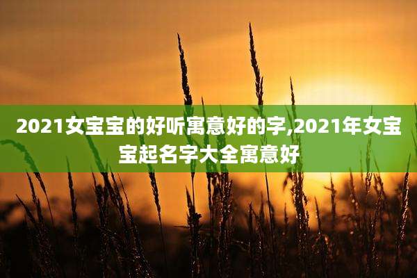 2021女宝宝的好听寓意好的字,2021年女宝宝起名字大全寓意好