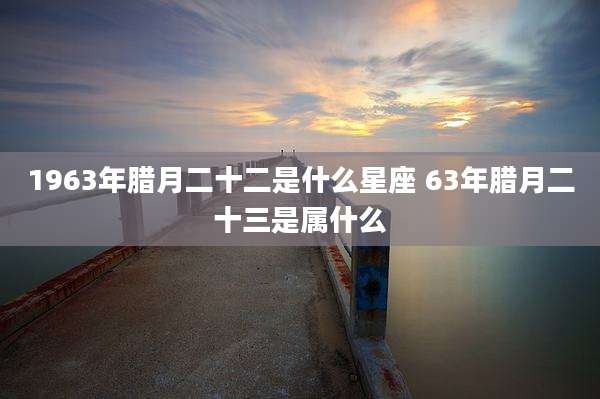 1963年腊月二十二是什么星座 63年腊月二十三是属什么