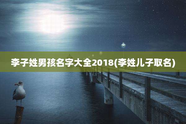 李子姓男孩名字大全2018(李姓儿子取名)