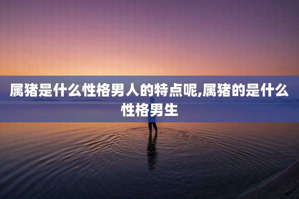属猪是什么性格男人的特点呢,属猪的是什么性格男生