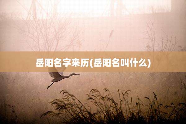 岳阳名字来历(岳阳名叫什么)