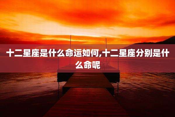 十二星座是什么命运如何,十二星座分别是什么命呢