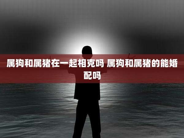 属狗和属猪在一起相克吗 属狗和属猪的能婚配吗