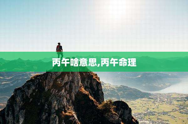丙午啥意思,丙午命理