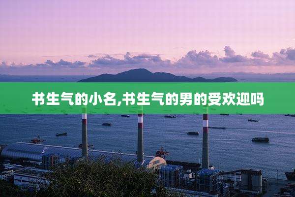 书生气的小名,书生气的男的受欢迎吗