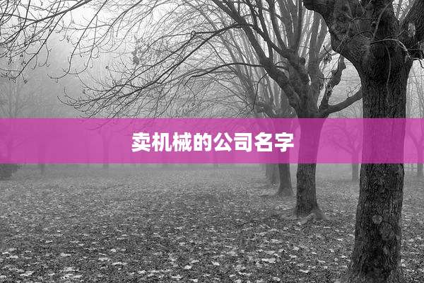 卖机械的公司名字