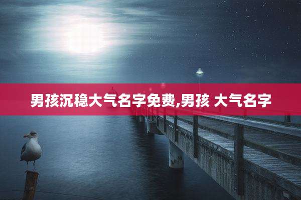 男孩沉稳大气名字免费,男孩 大气名字